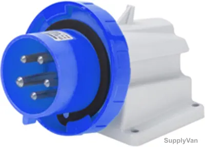 Gewiss 90 Deg Surface Mounting Socket Inlet, GW60437, IP67, 32A, 2P+E, White-Blue