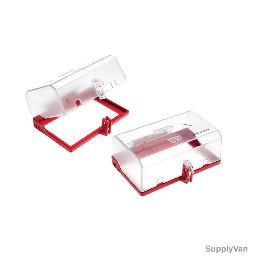 Loto-Lok Wall Switch Lockout, WSL-643, Glass Resin and Polycarbonate, 160 x 100MM, Red/Clear