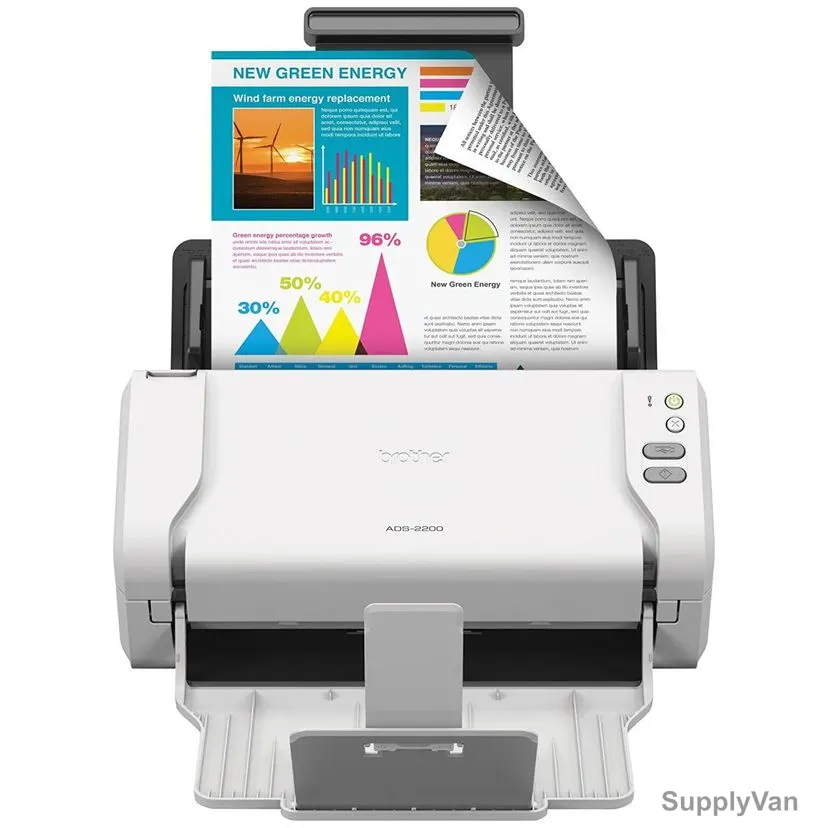 Brother Dual CIS Document Scanner, ADS-2200, 600 x 600 DPI, 50 Sheets, 21W — image 1