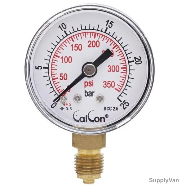 Calcon Pressure Gauge, CC121A, 40MM, 1/8 Inch, BSP, 0-25 Bar