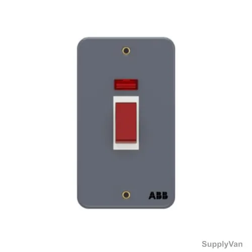 Abb Dual Pole Electrical Switch With LED, BM177, Metal Clad Series, Urea, 1 Gang, 45A