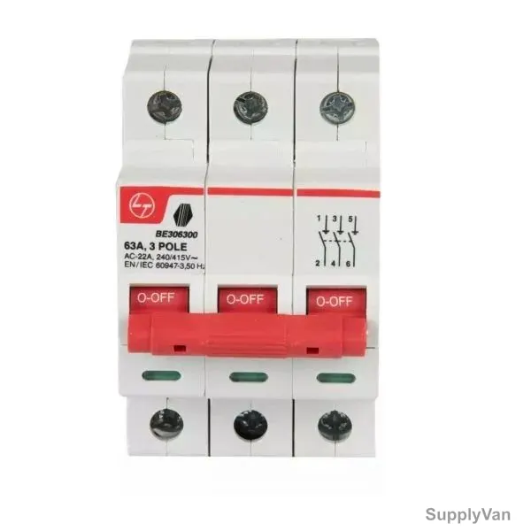 L&T Main Incomer Isolator, BE306300, 3 Pole, 240/415V, 63A