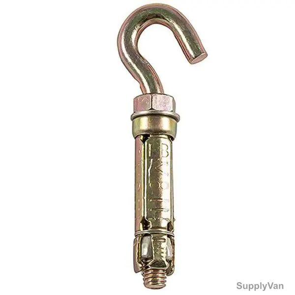 Mkats Shield Anchor Hook Rawl Bolt, Zinc Plated, M8, Gold