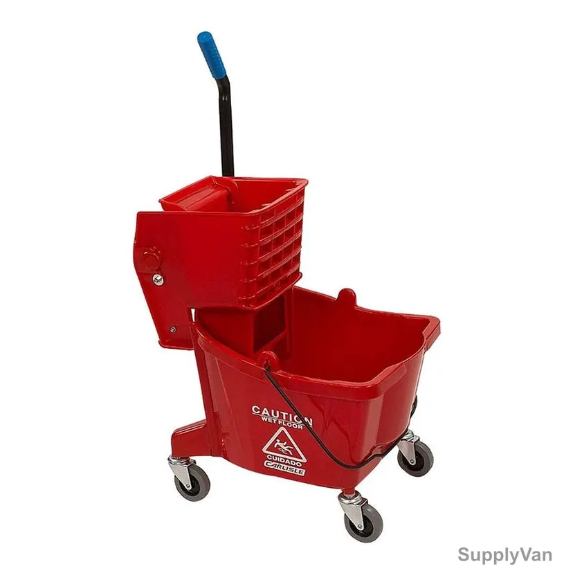 Akc Heavy Duty Mop Bucket With Side Press Wringer, BT03R-1, Plastic, 30 Ltrs, Red