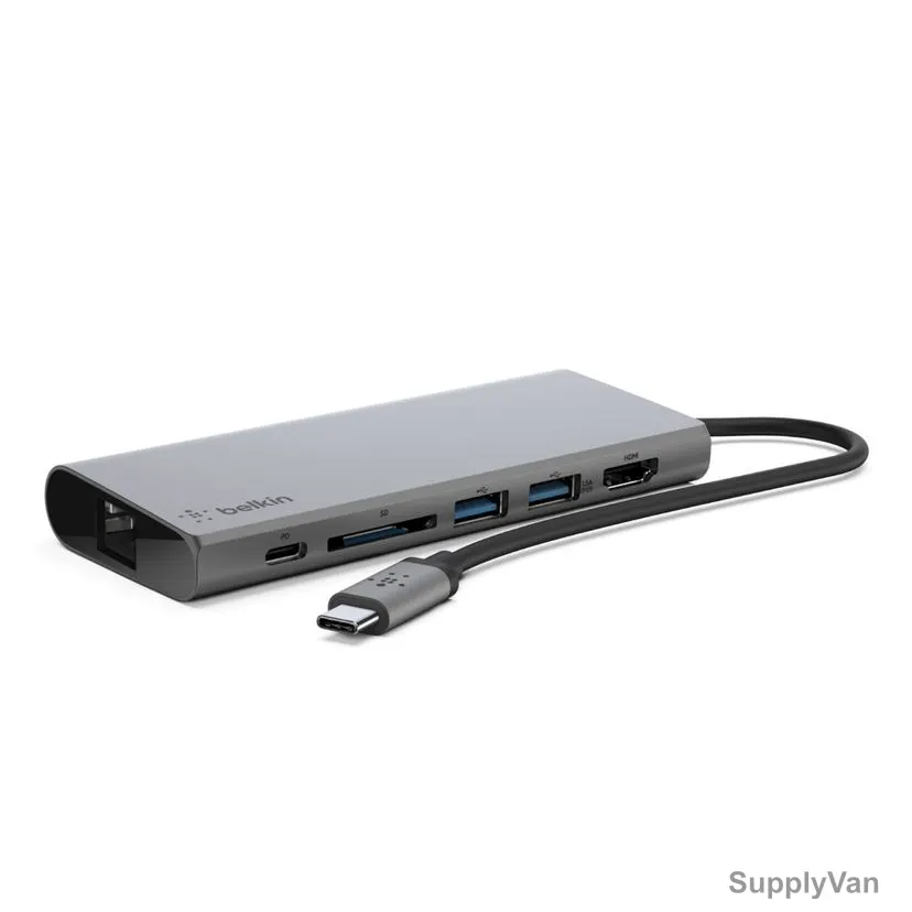 Belkin USB-C Multimedia Hub, F4U092BTSGY, 282mm, Grey