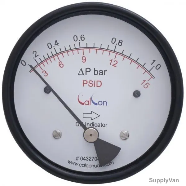 Calcon Differential Pressure Gauge, GP400BT, 100MM, 1/4 Inch, FNPT, 0-1 Bar