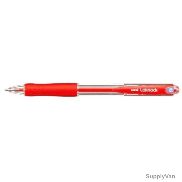 Uni-Ball Ballpoint Pen, SN-100, Laknock, 0.5MM Tip Size, Red, 12 Pcs/Pack