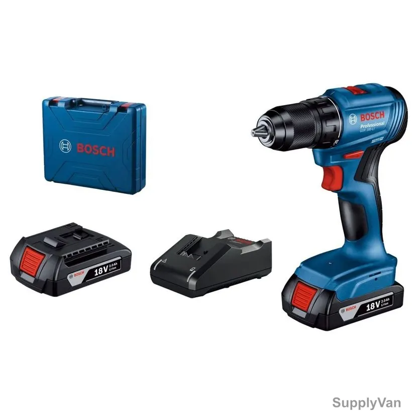 Bosch Professional Cordless Drill With 2Pcs 2.0Ah Battery, GSR-185-LI, 18V, 30 Nm, 1.5-13MM Chuck Capacity — image 1