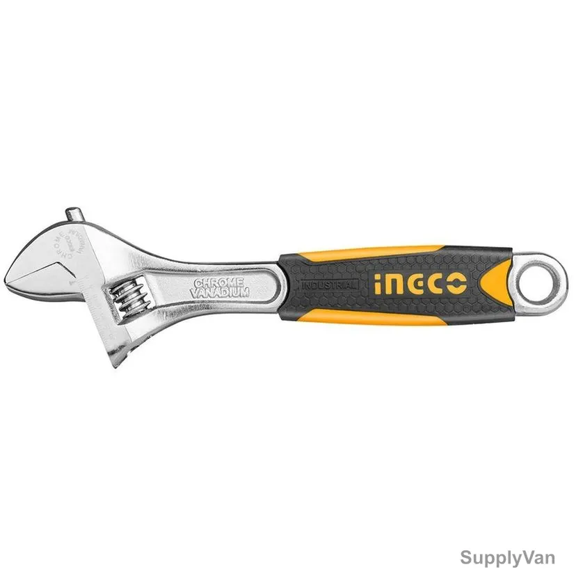 Ingco Adjustable Wrench, HADW131108, CrV Steel, 0-35MM Jaw Capacity, 250MM Length