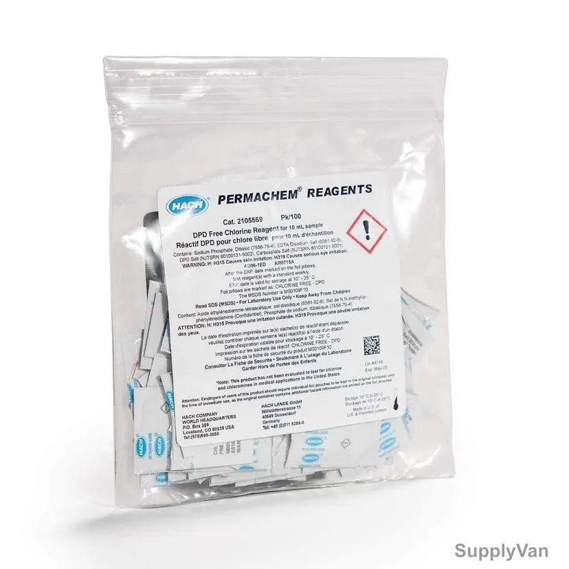 Hach DPD Free Chlorine Reagent Powder Pillows, 2105569, 10ML, 100 Pcs/Pack — image 1
