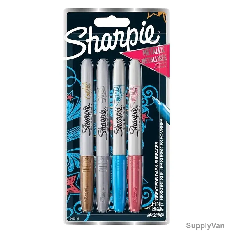 Sharpie Metallic Permanent Marker, SP-2067107, 0.9MM Tip Size, Assorted Colors, 4 Pcs/Set — image 1