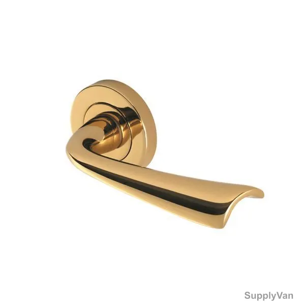 Doganlar Door Handle, Star, Brass, Gold Plated