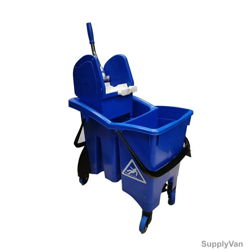 Filmop Double Split Bucket Mop Trolley, BT15B, Plastic, 30 Ltrs, Blue