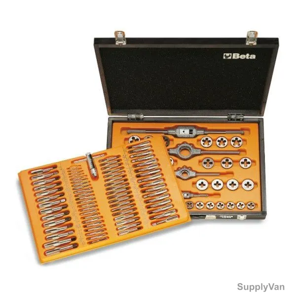 Beta Taps and Dies Set, 446-C110, Chrome Steel, M2-M18, 110 Pcs/Set
