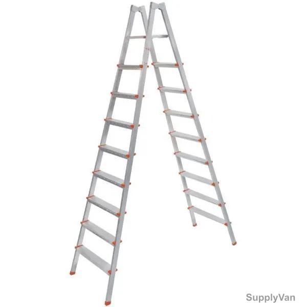 Pro-Tech Step Ladder, EM-617, 2 Sides, 8 Steps, Steel