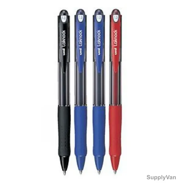 Uni-Ball Ball Point Pen, SN100M-04C, Laknock, 1.0MM Tip, Assorted Colors, 4 Pcs/Set