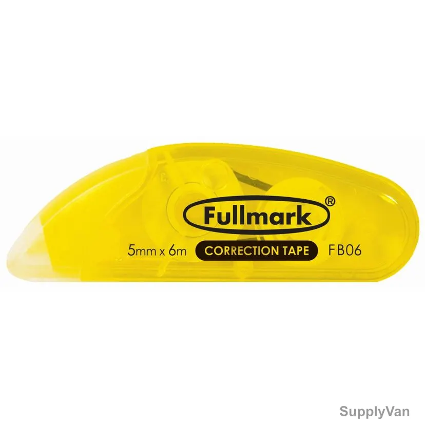 Fullmark Correction Tape, FB06, 5MM Width x 6 Mtrs Length, Yellow