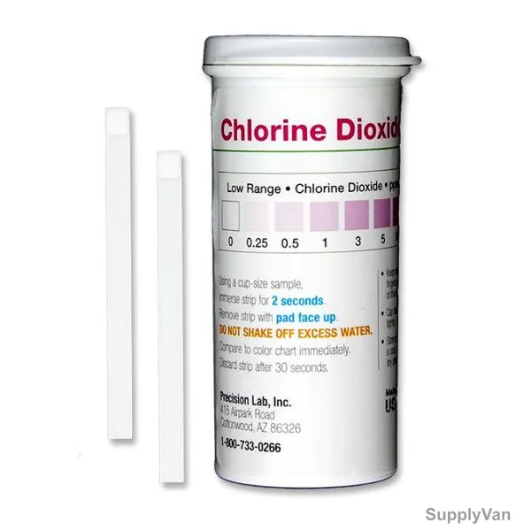 Precision Residual Chlorine Dioxide Test Strip, CHL-D10, 10ppm, 64 x 5MM, PK50 — image 1
