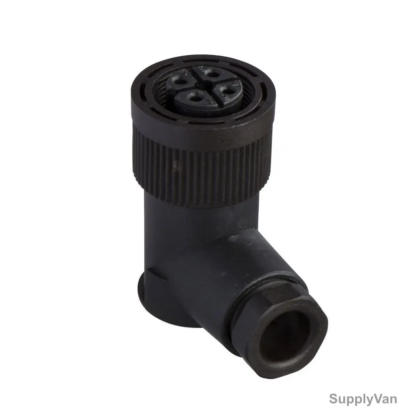 Schneider Elbowed Connector, XZCC18FCP40B, Female, M18, 4 Pins, Black
