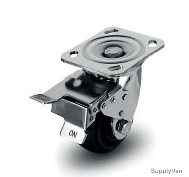 Brake Plate Caster, 52100, Heavy Duty, 10CM, 280Kg