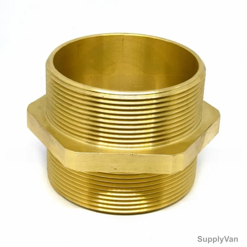 Heavy Duty Hex Nipple, Brass, 3/4 Inch