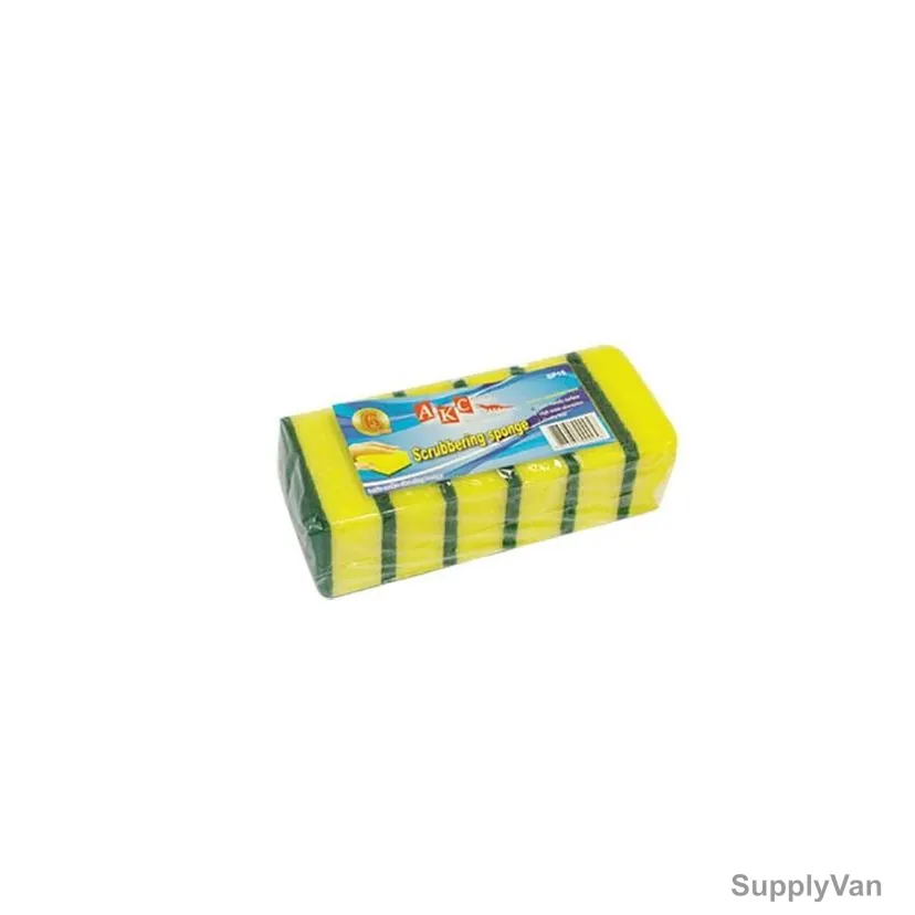 Akc Sponge Scrubber, SP15-1, 5.7CM Width x 9CM Length, 6 Pcs/Pack