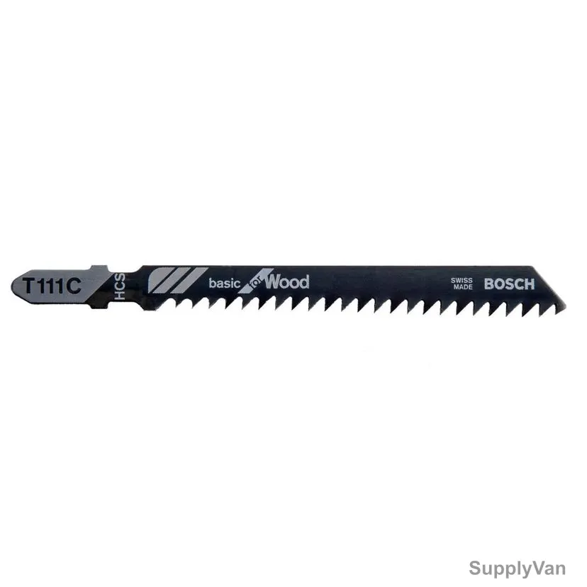 Bosch T 111 C Wood Jigsaw Blade, 2608630033, HCS, 100MM Length, 5 Pcs/Pack