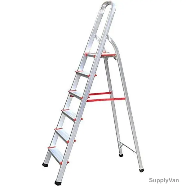 Aqson Aluminium Ladder, ASLA6, 6 Steps, 1.43 Mtrs, Silver