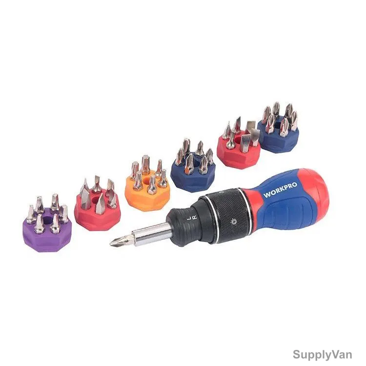 Workpro Double Drive Stubby Ratchet Screwdriver Set, WP221050, 38 Pcs/Set — image 1