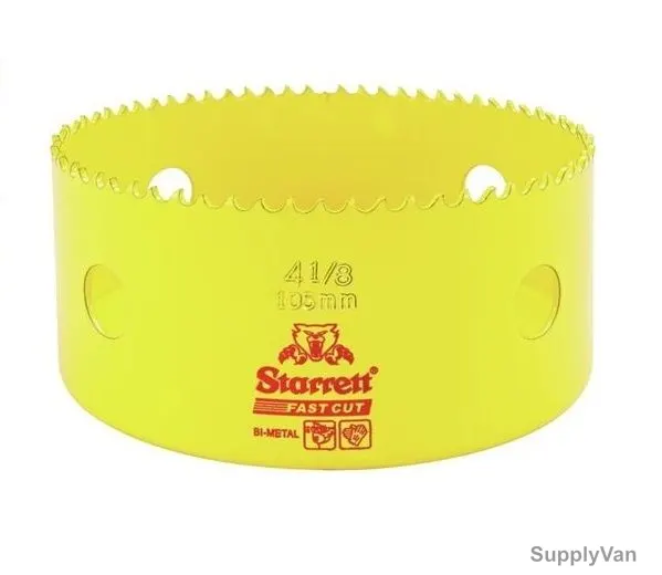 Starrett Hole Saw, FCH0418, High Speed Steel, 105MM, 5.5 TPI, Yellow