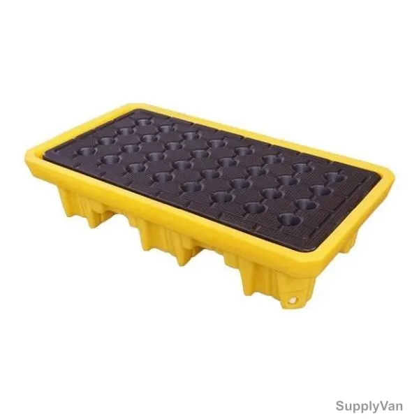2 Drum Spill Pallet, 300MM Height x 680MM Width x 1300MM Length, 1200 Kg Static Load Capacity — image 1