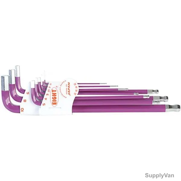Eight Extra Long Taper Head Hex Key Wrench Set, TLC-S9NPU, 9PCS