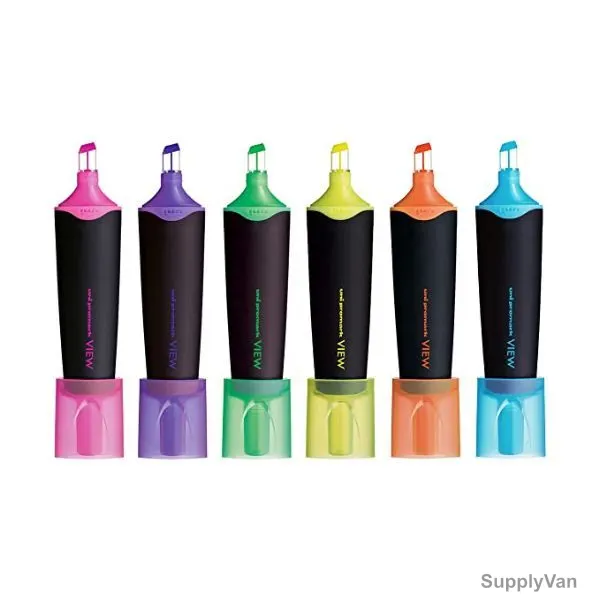 Uni-Ball Mega View Highlighter, USP200-03D, 5.0MM Tip Size, Assorted Colors, 36 Pcs/Set
