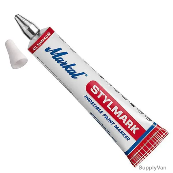 Markal Stylmark Paint Marker, 3MM, White, 48 Pcs/Pack