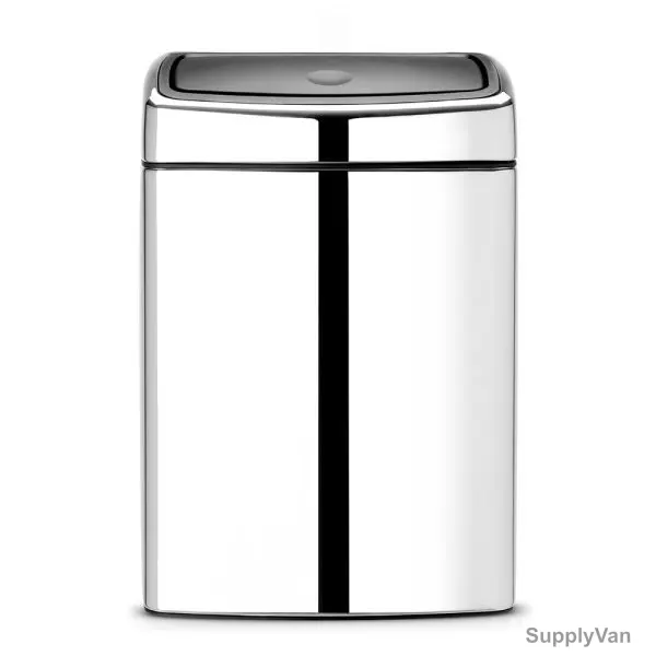 Brabantia Touch Bin, 477201, 10 Litres, Rectangle, Brilliant Steel
