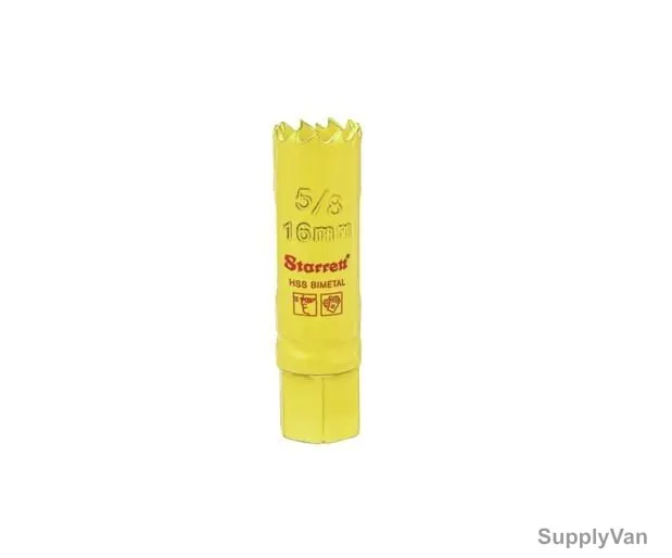 Starrett Hole Saw, SH0058, High Speed Steel, 16MM, 6 TPI, Yellow