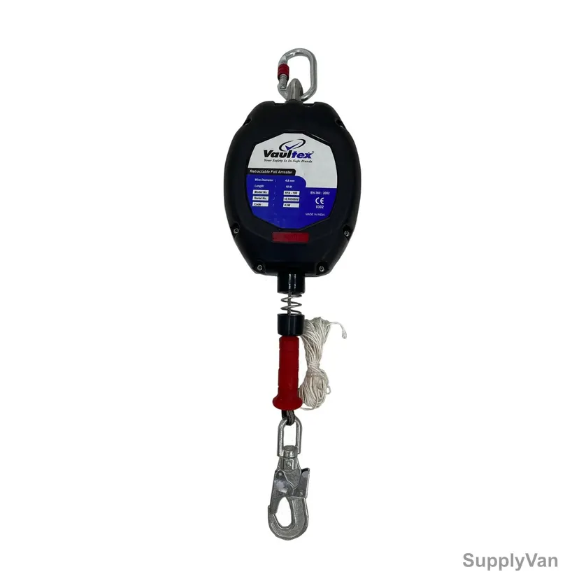 Vaultex Retractable Fall Arrester With 10 Mtrs Wire Rope, KJM, 100 Kg Loading Capacity
