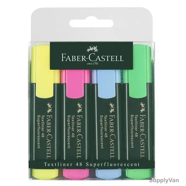 Faber-Castell Classic Highlighter, FC154804, 1-5MM, Multicolor, 4 Pcs/Set