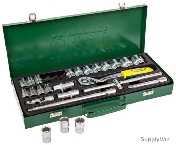 Uken Socket set, U5900, 1/2 Inch, CrV Steel, Mirror, High Grip, TPR