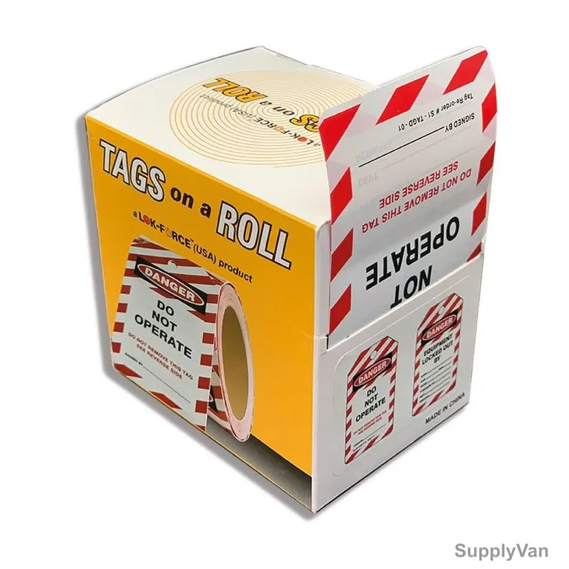 Lok-Force Safety Tag, R100-TAGD-01, PVC, 143 x 80MM, Red and White, 100 Pcs/Box