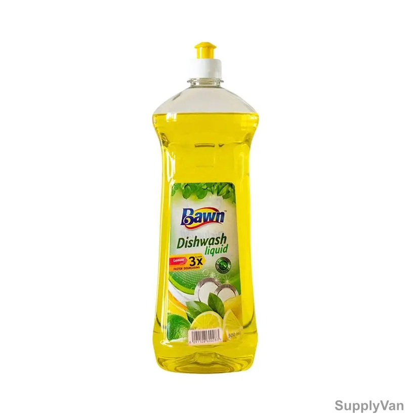 Bawn Dishwash Liquid, Lemon Fragrance, 500ml, 24 Pcs/Carton — image 1