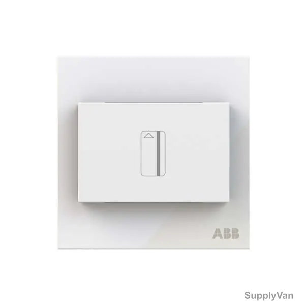 ABB Electronic Card Switch With Timmer, AM40544-WG, Millenium, 16A, White Glass — image 1