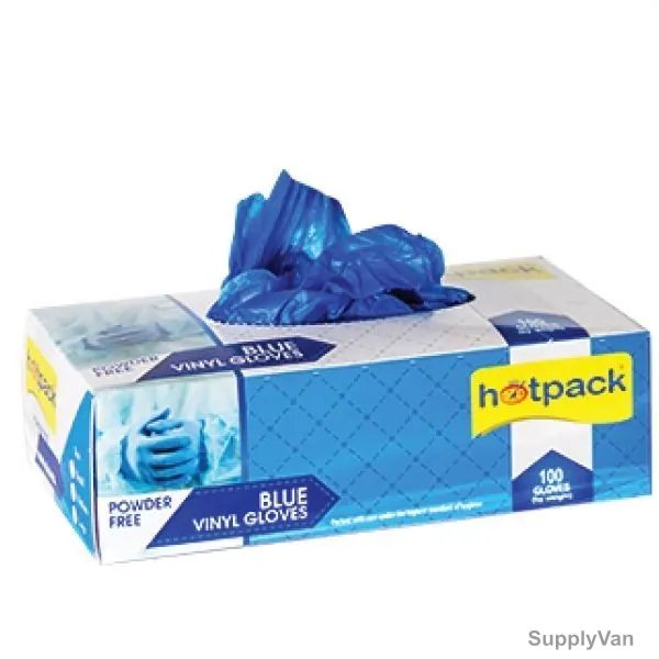 Hotpack Powder Free Vinyl Gloves, PFBVGL, Blue, L, 1000 Pcs/Carton — image 1