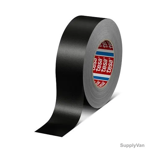 Tesa Uncoated Cloth Tape, 4541, Natural Rubber, 50MM x 50 Mtrs, Black