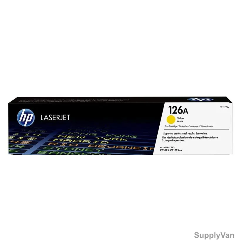 HP Original LaserJet Toner Cartridge, CE312A, 126A, Yellow