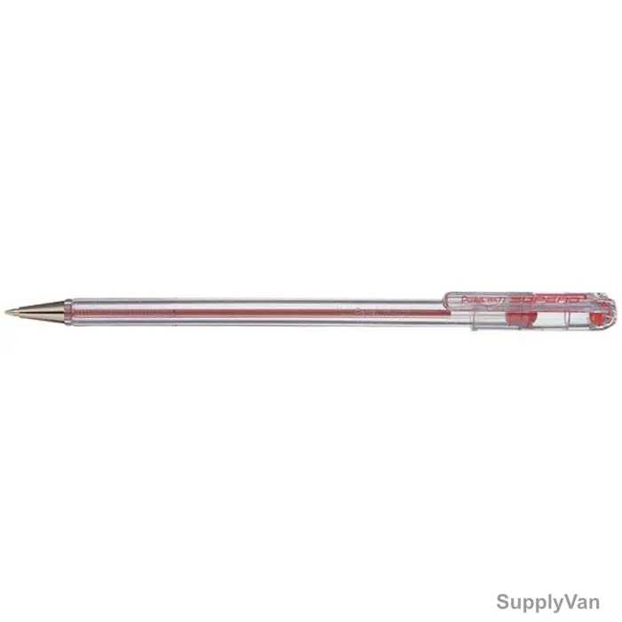 Pentel Superb Ball Point Pen, PE-BK77-B, 0.7MM Tip, Red, 12 Pcs/Pack