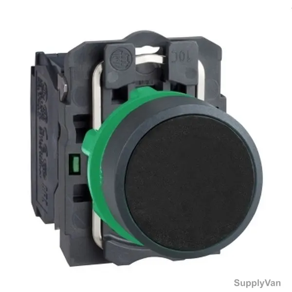 Schneider Electric Push Button, XB5AA21, Plastic, Round, 22MM Dia, 1NO, Black