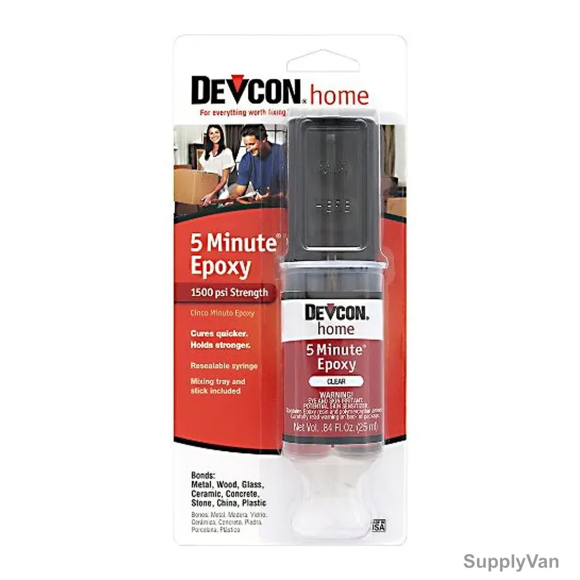 Devcon 5 Minute Epoxy Syringe, 20845, 25ML, Clear, 6 Pcs/Pack — image 1