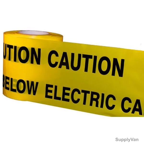 Warning Tape, 6 Inch x 200 Mtrs, Yellow