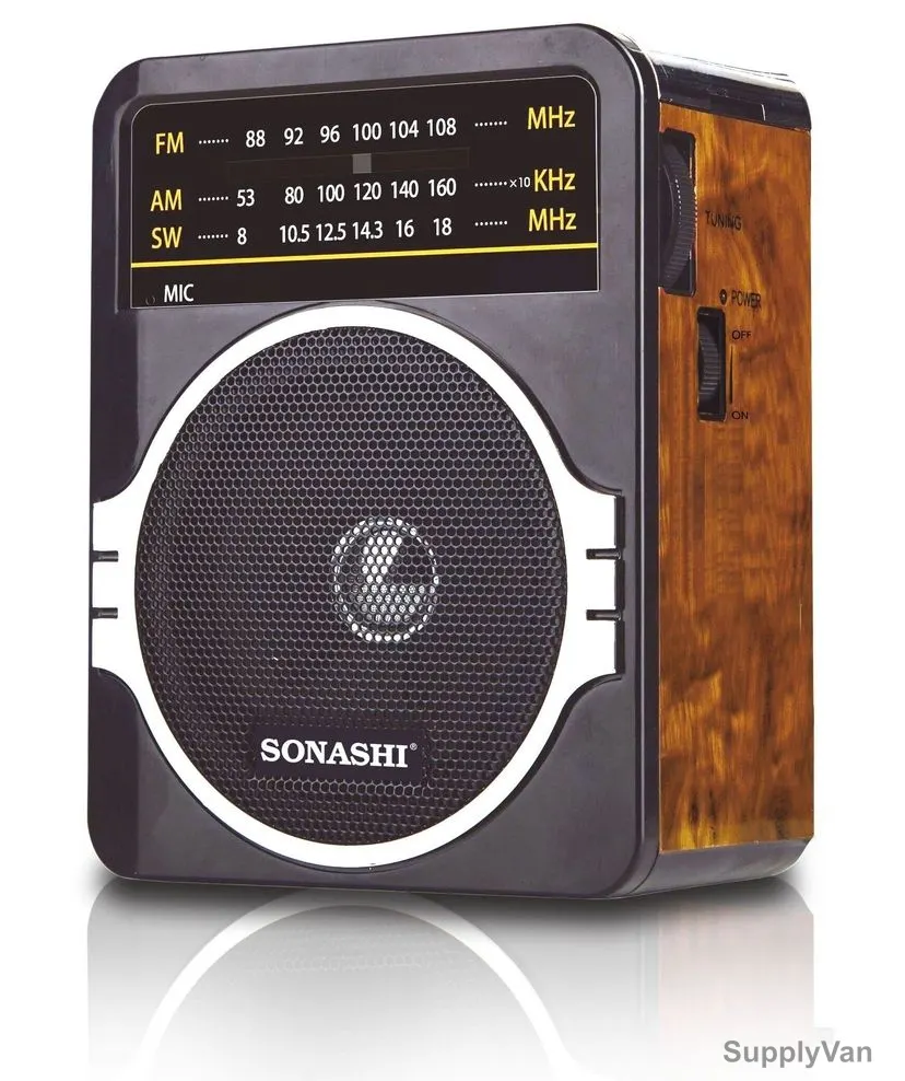 Sonashi Portable Rechargeable Radio, SRR-88, 6V, 900mAh